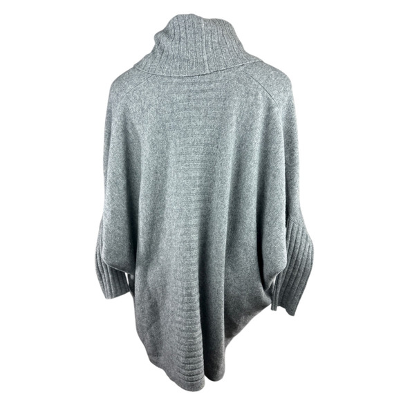 Nordstrom Collection 100% Cashmere Gray Cowl Neck Poncho Sweater Oversized XS/S - Picture 8 of 14
